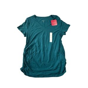Isabel Maternity by Ingrid & Isabel V-Neck T-Shirt Teal XXL Maternity Top NWT